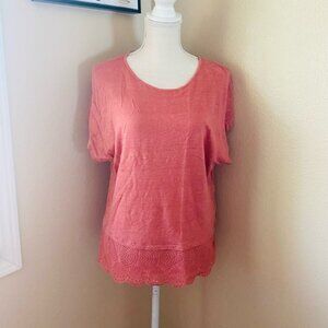 Cynthia Rowley linen top with eyelet hem, Sz. M